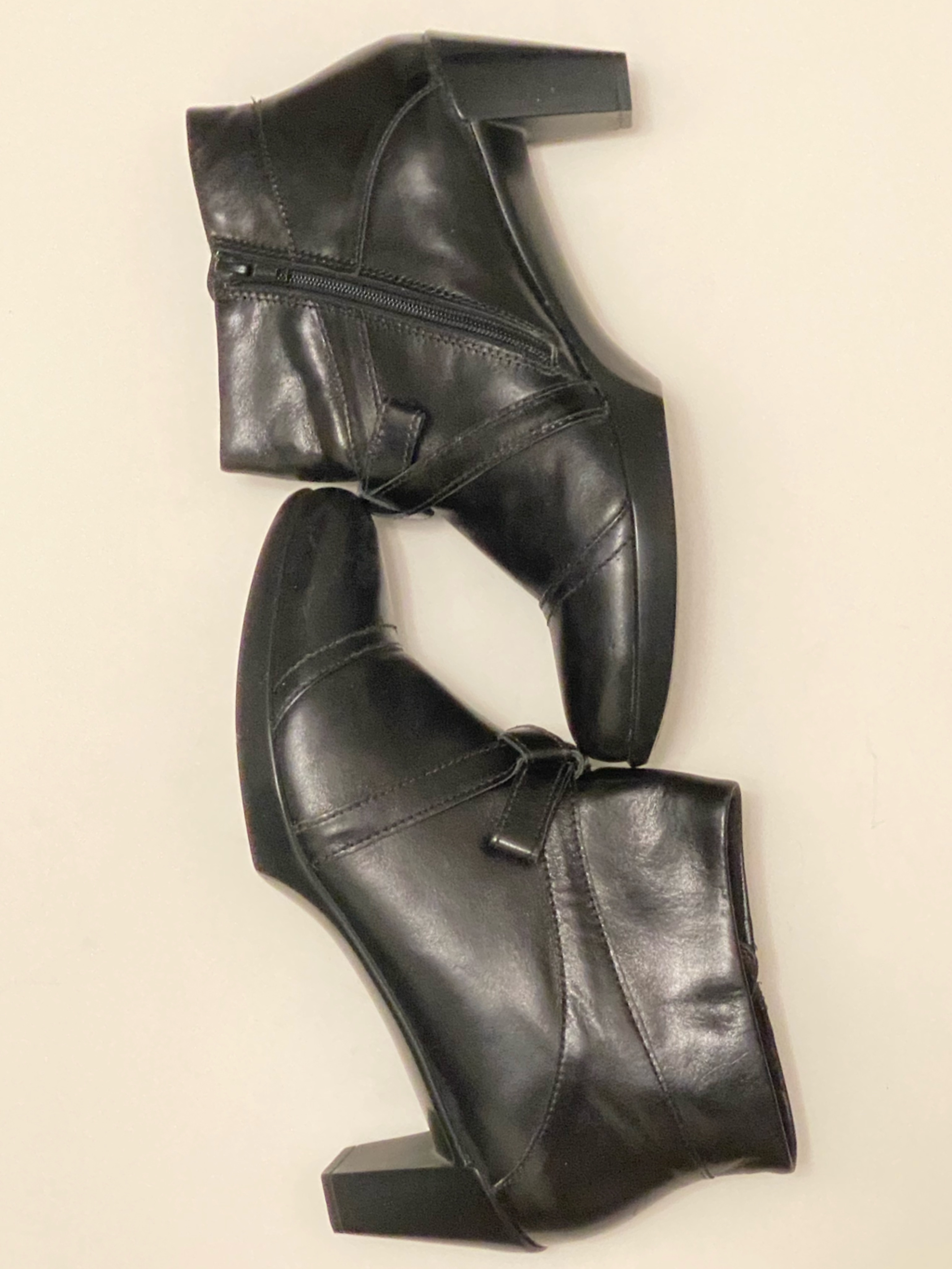 Naot Black Leather Side-Zip Ankle Booties